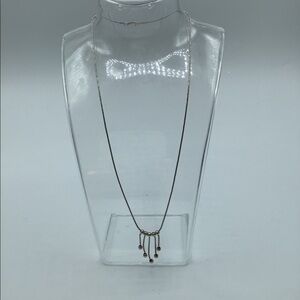 ITALY 925 sterling silver necklace With 5 Drop Beads